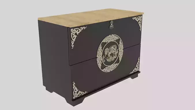 mongolian furniture Low-poly 3D model