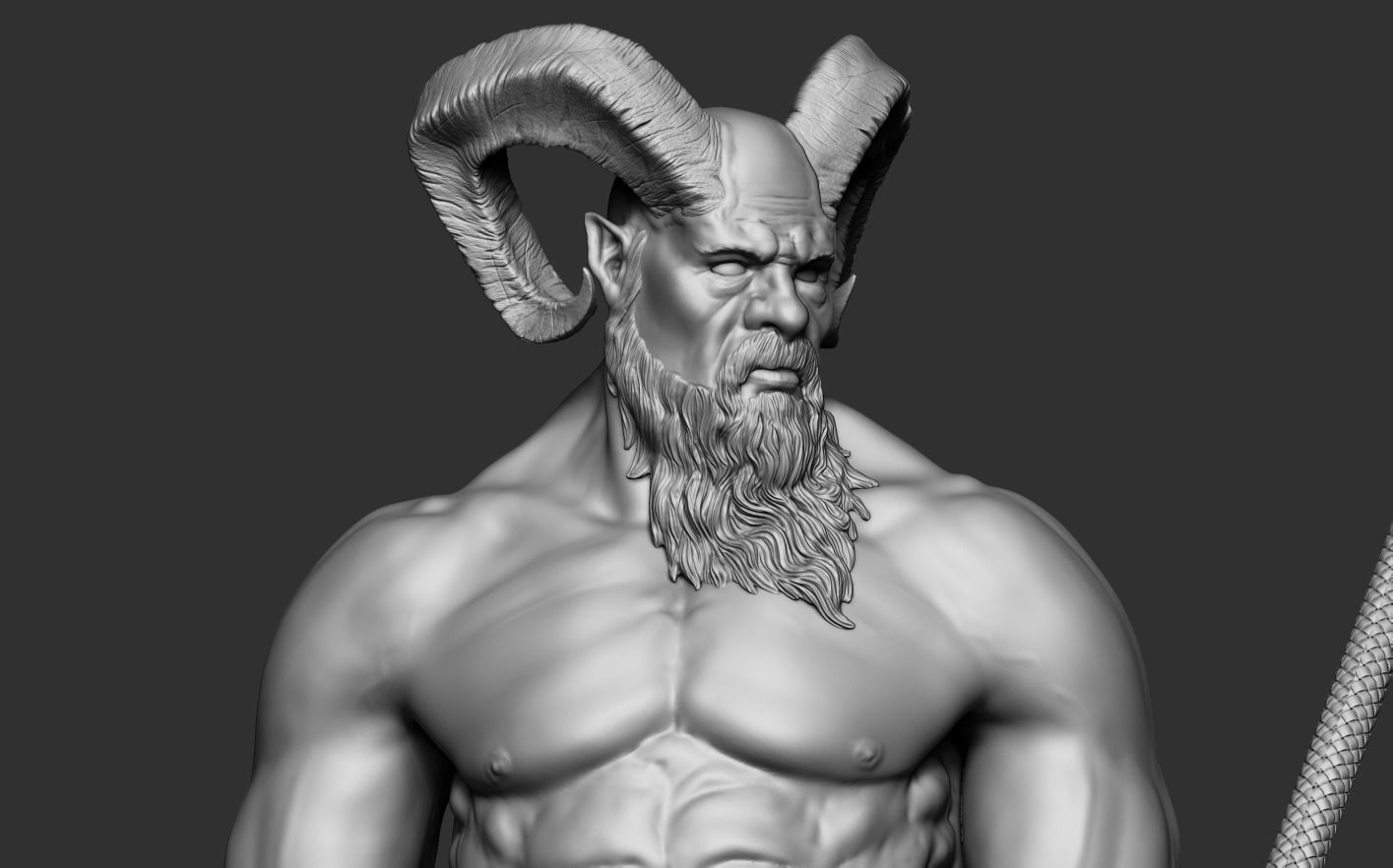 Centaur statue of horse with spear 3D print model_18