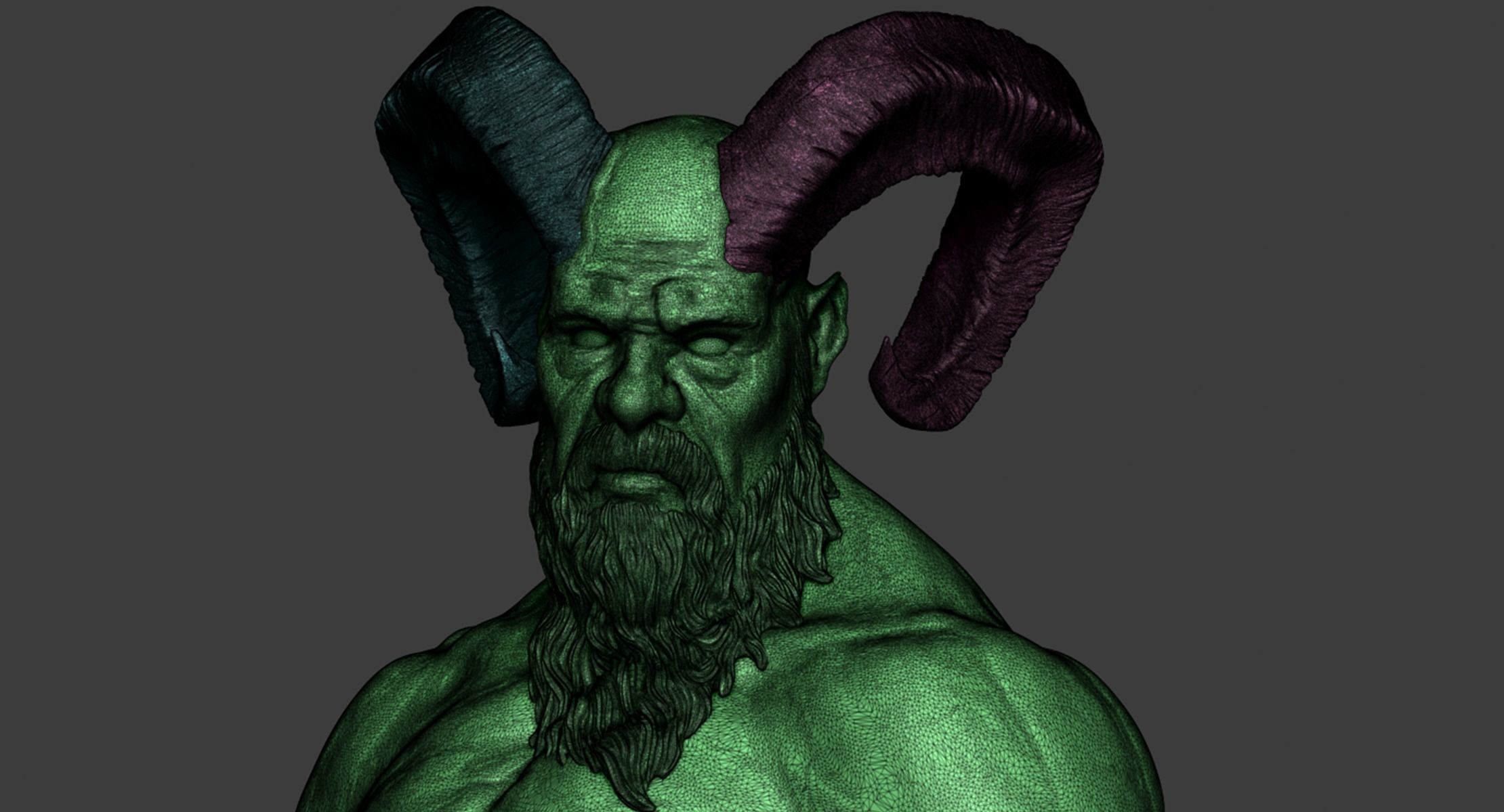 Centaur statue of horse with spear 3D print model_25