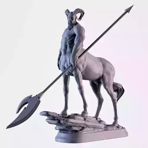 Centaur statue of horse with spear
