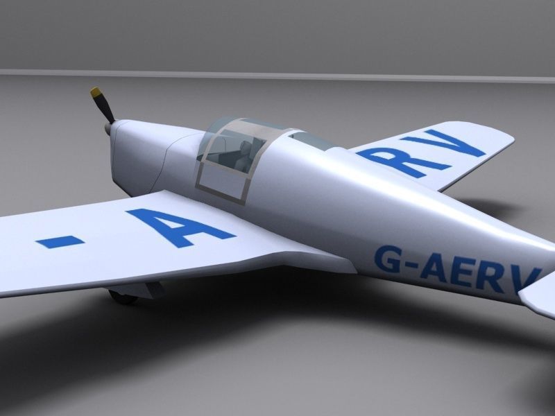 Miles-Whitney-Straight airplane Low-poly 3D model_10