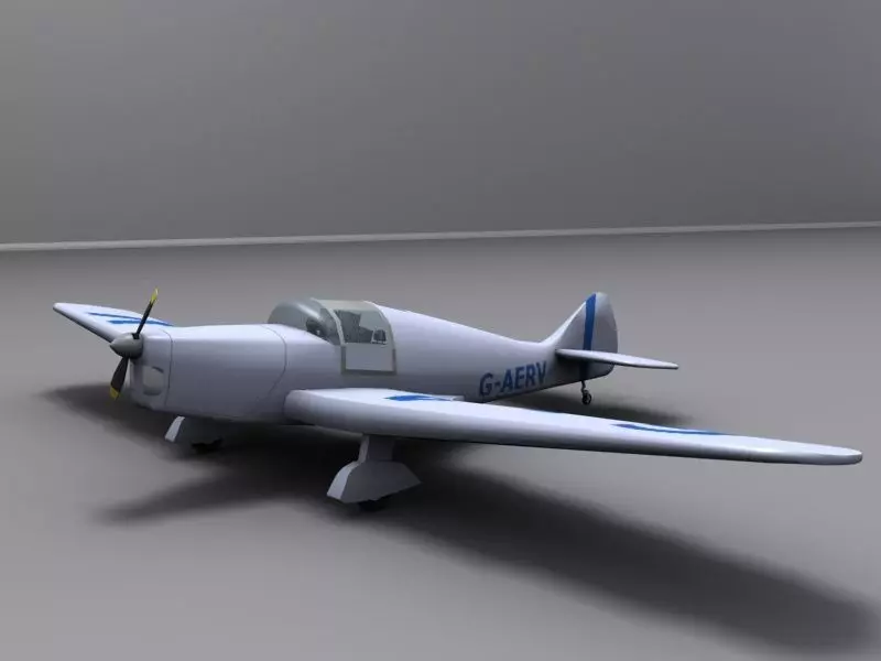 Miles-Whitney-Straight airplane Low-poly 3D model_0