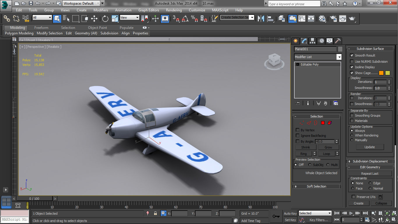 Miles-Whitney-Straight airplane Low-poly 3D model_15