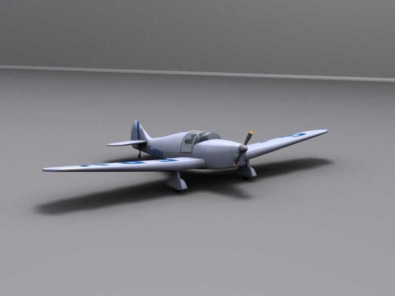 Miles-Whitney-Straight airplane Low-poly 3D model_6
