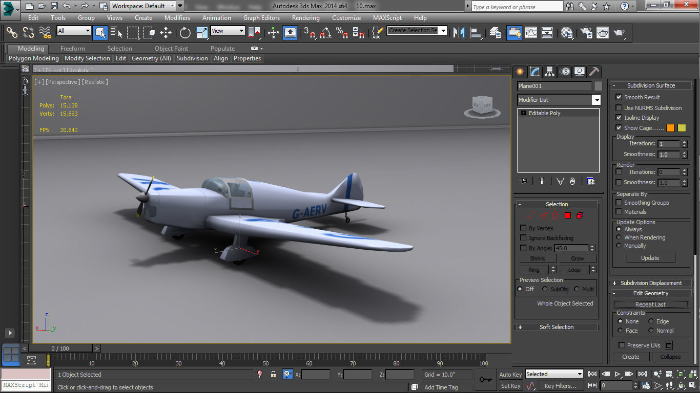 Miles-Whitney-Straight airplane Low-poly 3D model_12