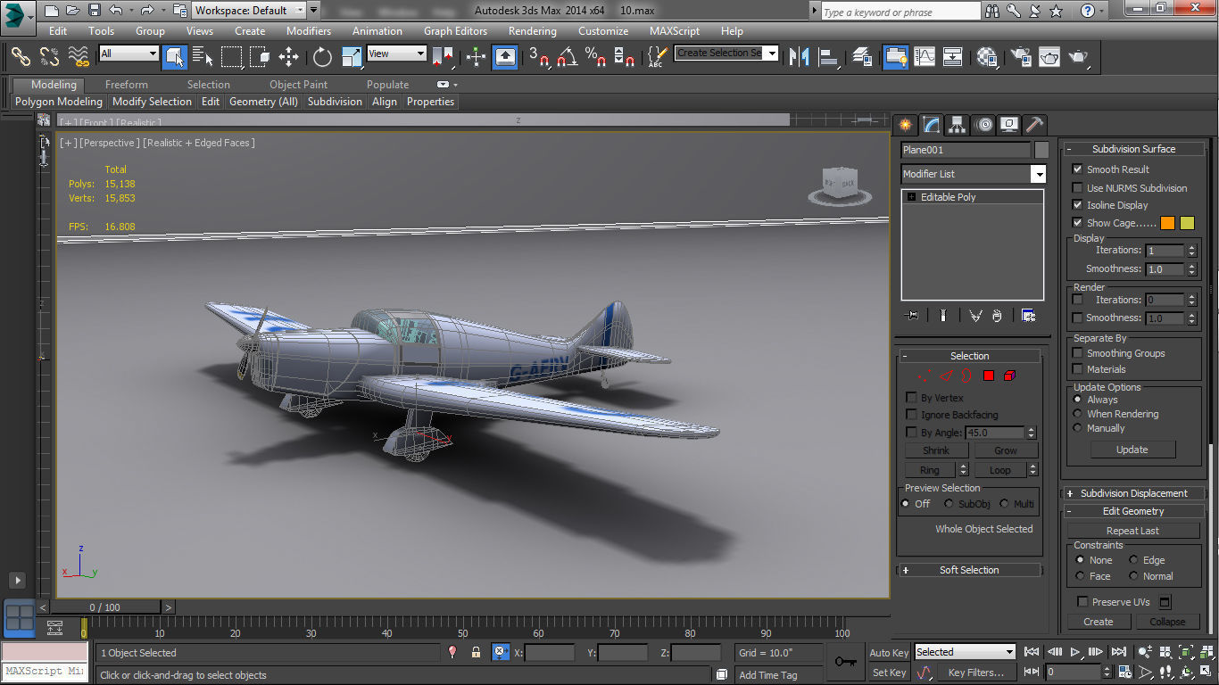 Miles-Whitney-Straight airplane Low-poly 3D model_13