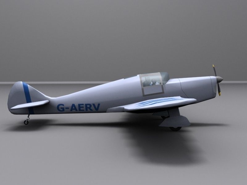 Miles-Whitney-Straight airplane Low-poly 3D model_5
