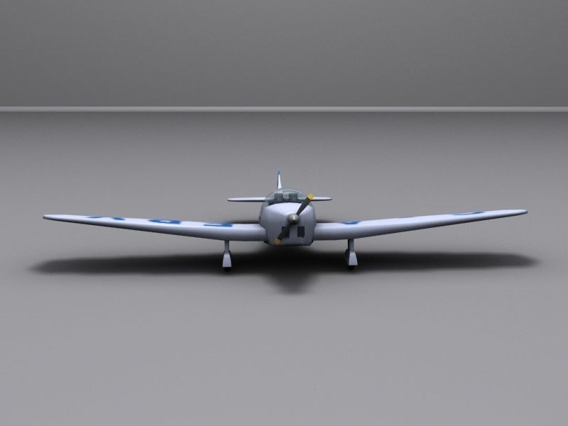 Miles-Whitney-Straight airplane Low-poly 3D model_7
