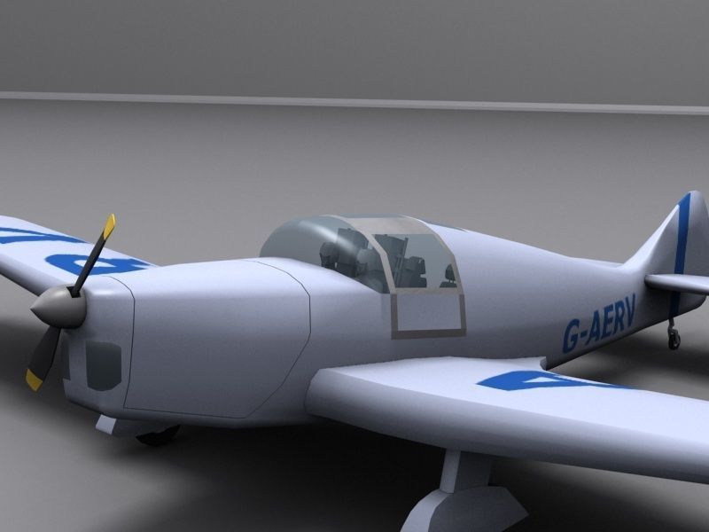 Miles-Whitney-Straight airplane Low-poly 3D model_8