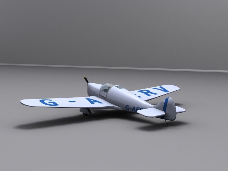 Miles-Whitney-Straight airplane Low-poly 3D model_2