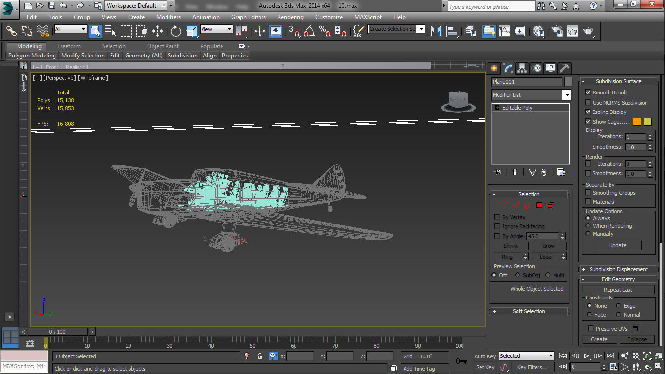 Miles-Whitney-Straight airplane Low-poly 3D model_14