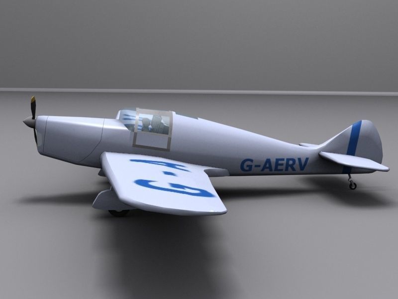 Miles-Whitney-Straight airplane Low-poly 3D model_1