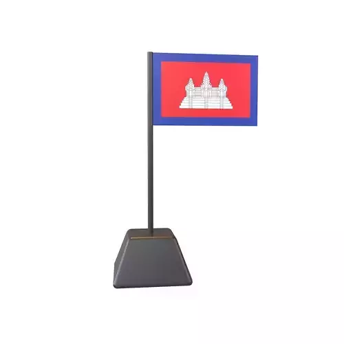 Cambodia 1863 Flag v1 001 Low-poly 3D model