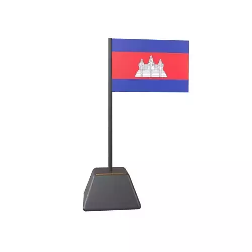 Cambodia Flag v1 001 Low-poly 3D model