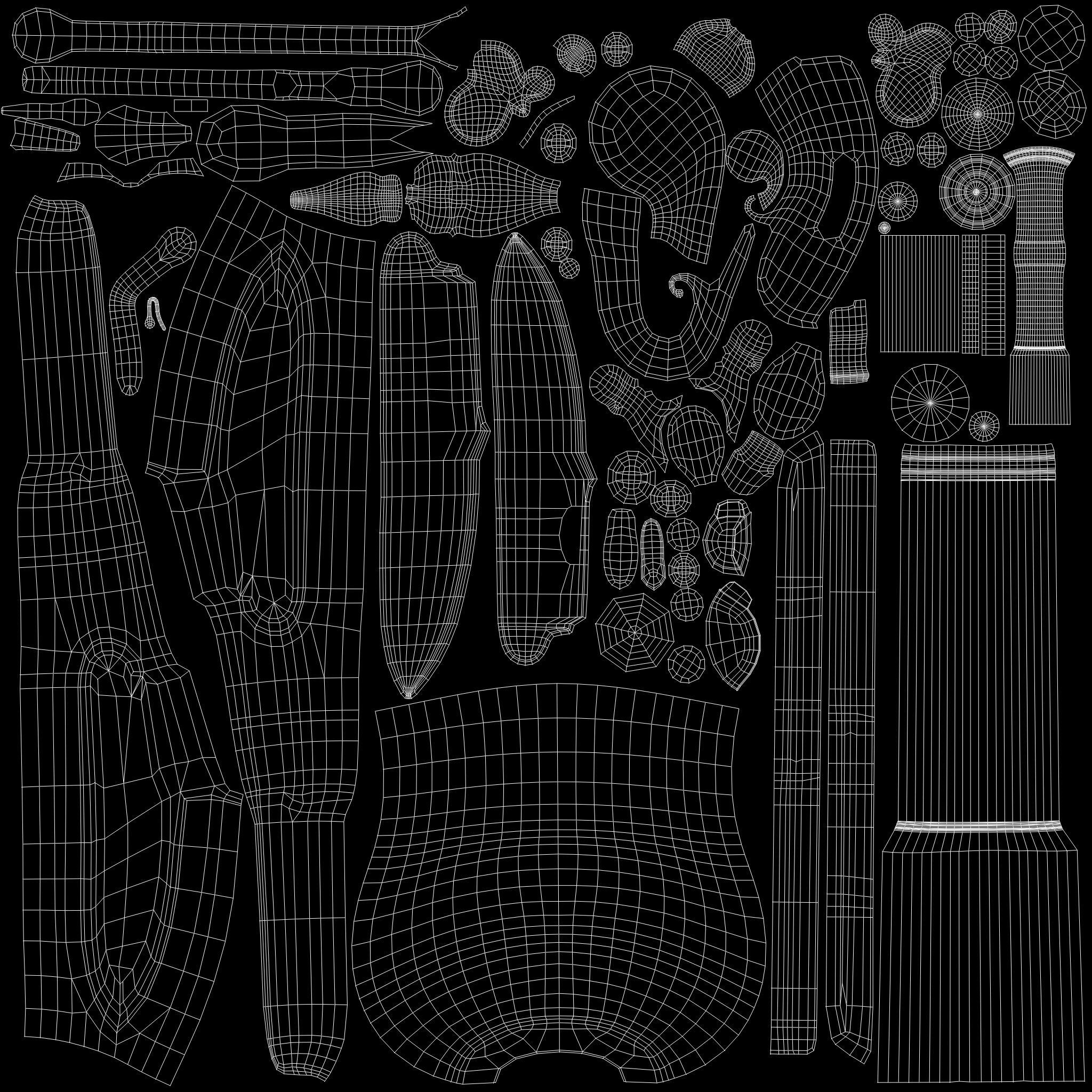 Steampunk Gun Low-poly 3D model_12