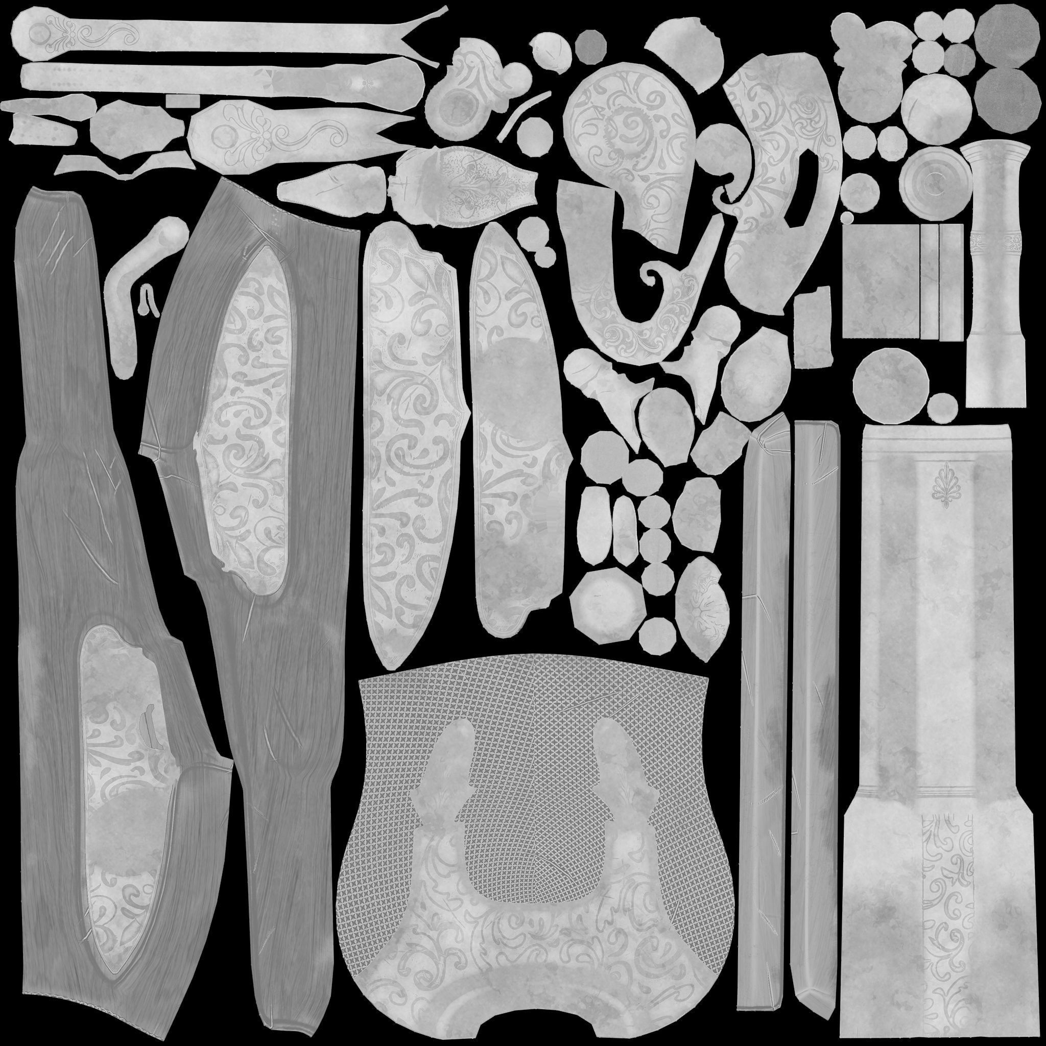 Steampunk Gun Low-poly 3D model_10