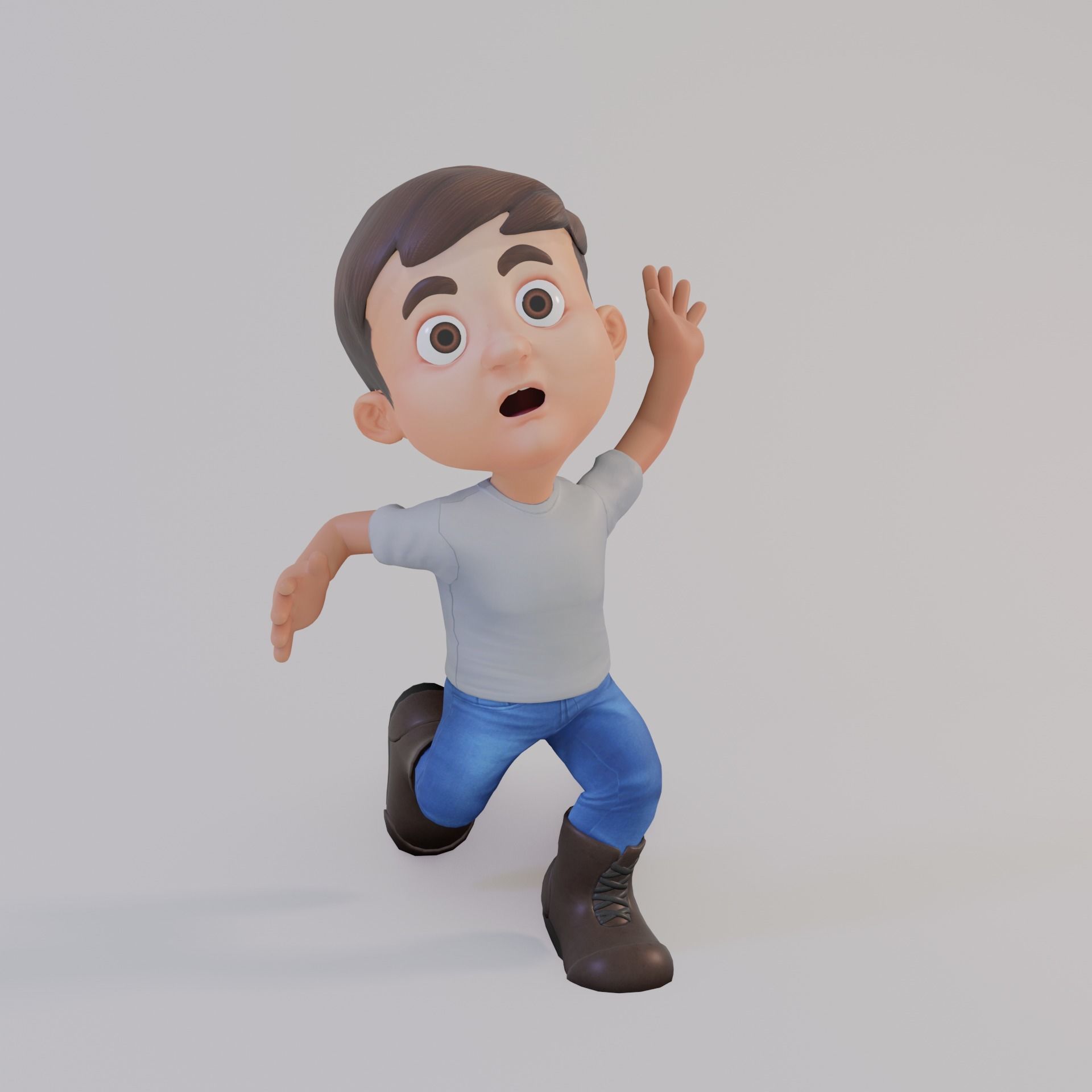 Cartoon Male Character mascot 3D model_3