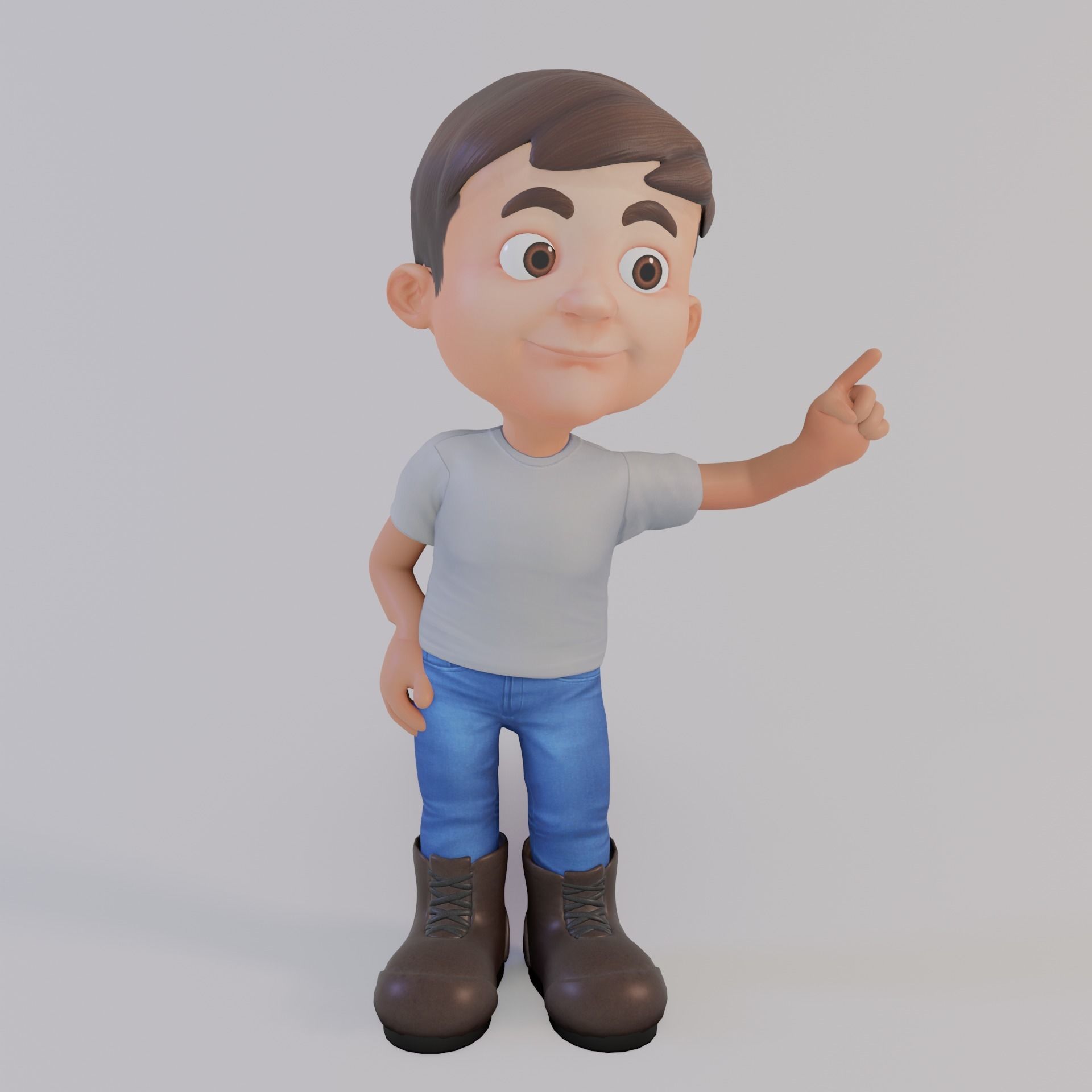 Cartoon Male Character mascot 3D model_1