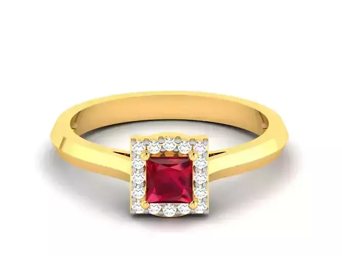 Women Princess Stone Ring 3dm Render Detail