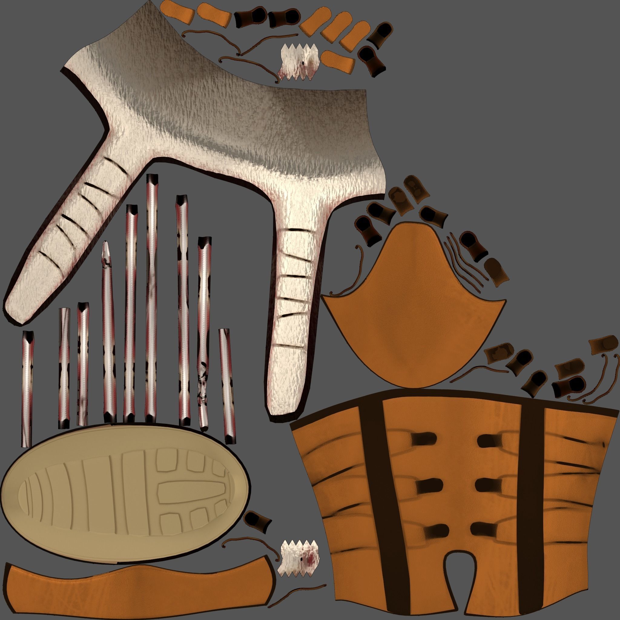 Womens Winter Lace Up Snow Boots With Fur Low-poly 3D model_10