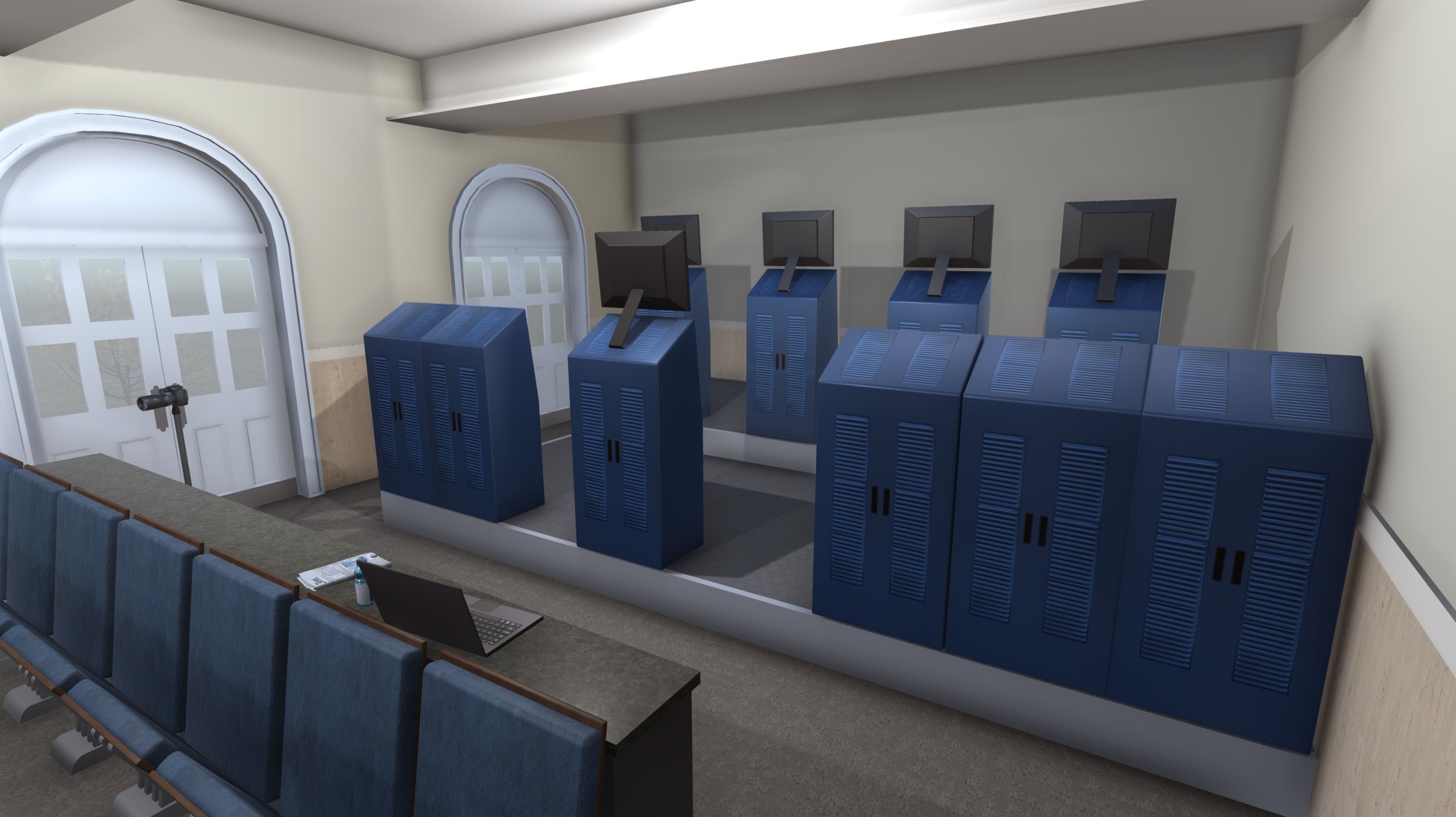 White House Briefing room Low-poly 3D model_9