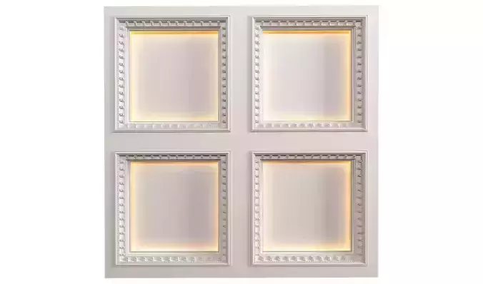 Modern coffered illuminated ceiling 3D model
