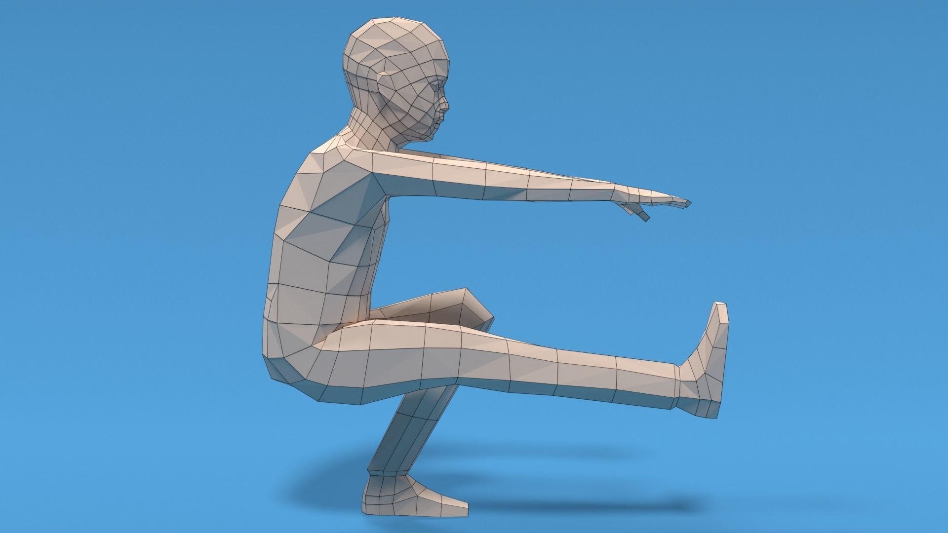 Low Poly Kid Pistol Squat Low-poly 3D model_14