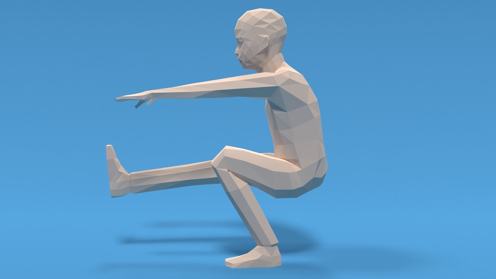 Low Poly Kid Pistol Squat Low-poly 3D model_1