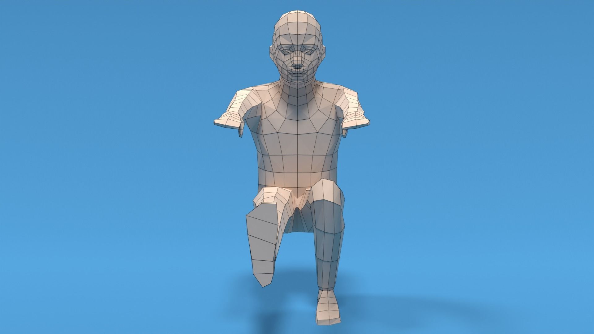 Low Poly Kid Pistol Squat Low-poly 3D model_16