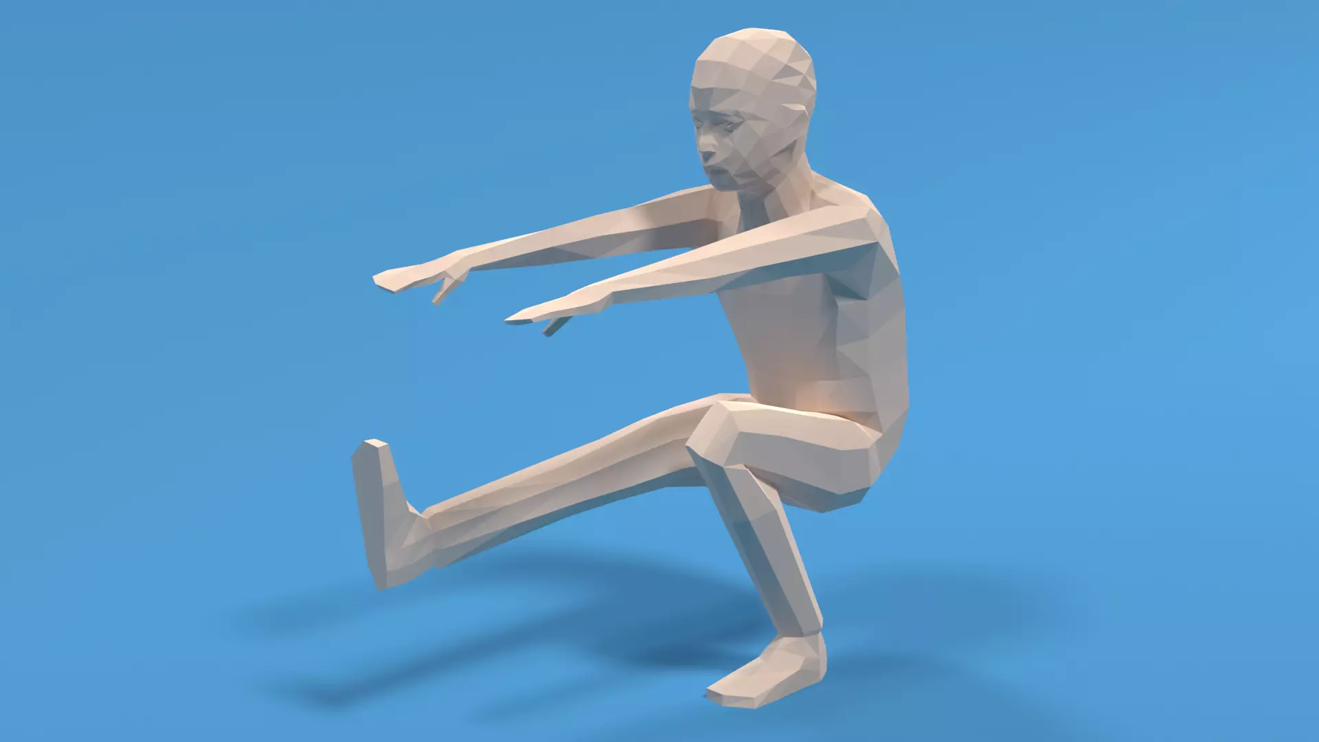 Low Poly Kid Pistol Squat Low-poly 3D model_0