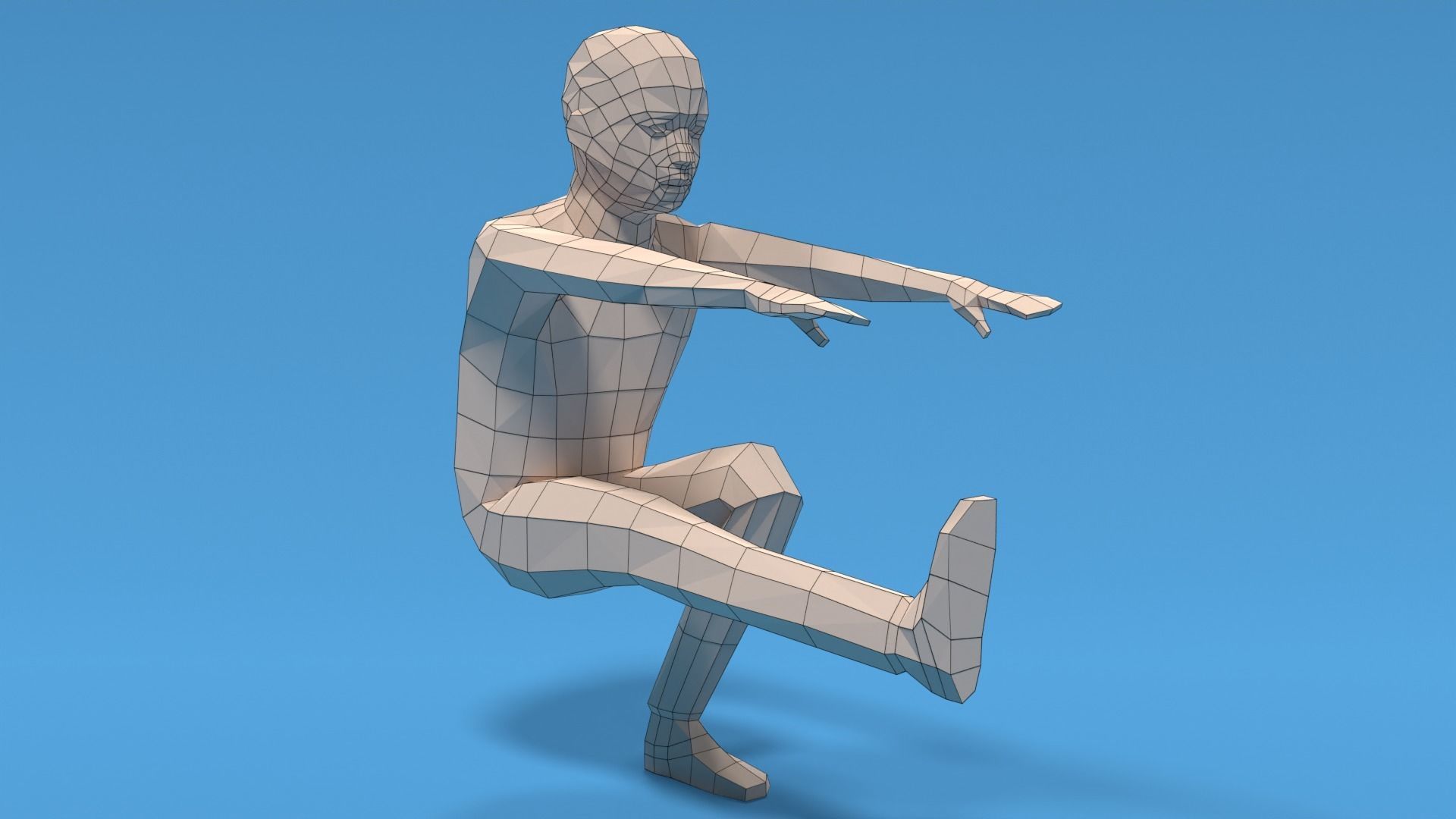 Low Poly Kid Pistol Squat Low-poly 3D model_15