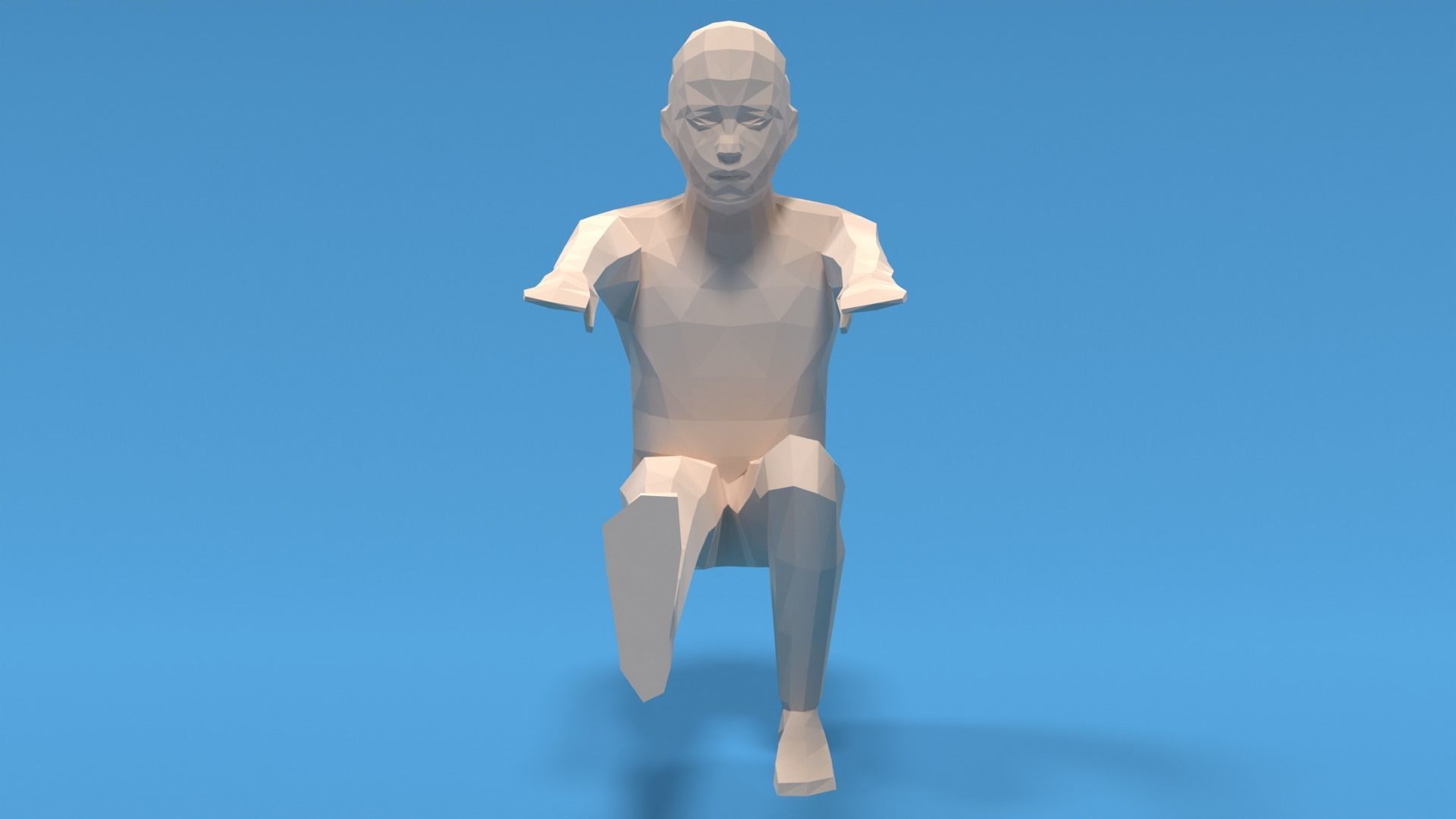 Low Poly Kid Pistol Squat Low-poly 3D model_7