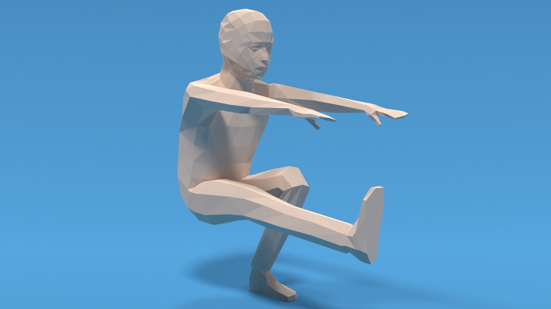 Low Poly Kid Pistol Squat Low-poly 3D model_6