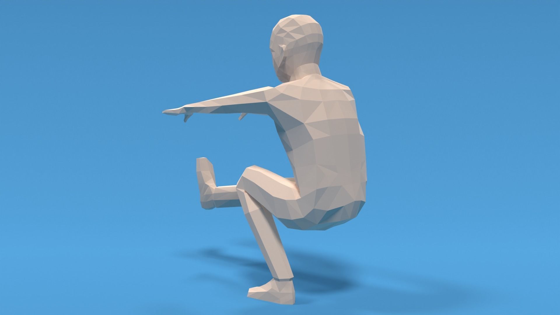 Low Poly Kid Pistol Squat Low-poly 3D model_2
