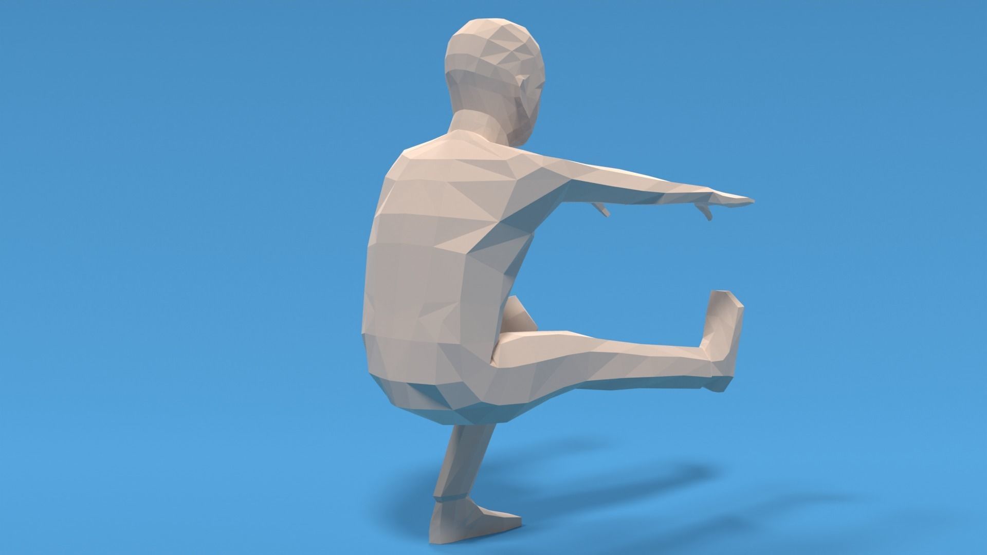 Low Poly Kid Pistol Squat Low-poly 3D model_4