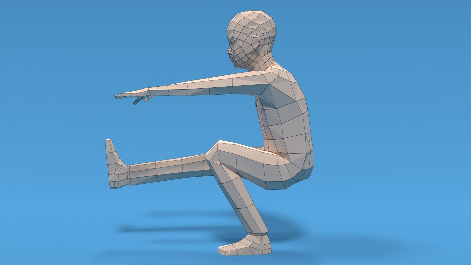 Low Poly Kid Pistol Squat Low-poly 3D model_10