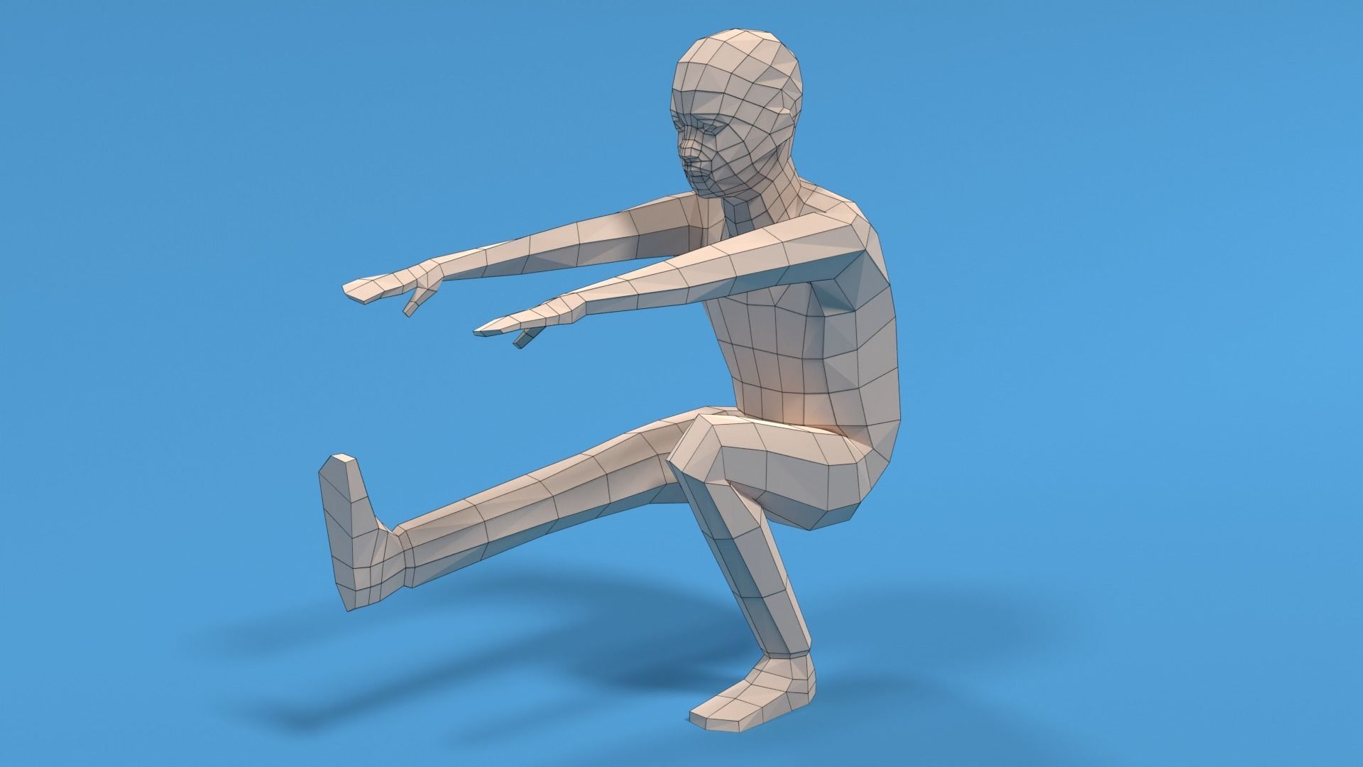 Low Poly Kid Pistol Squat Low-poly 3D model_9