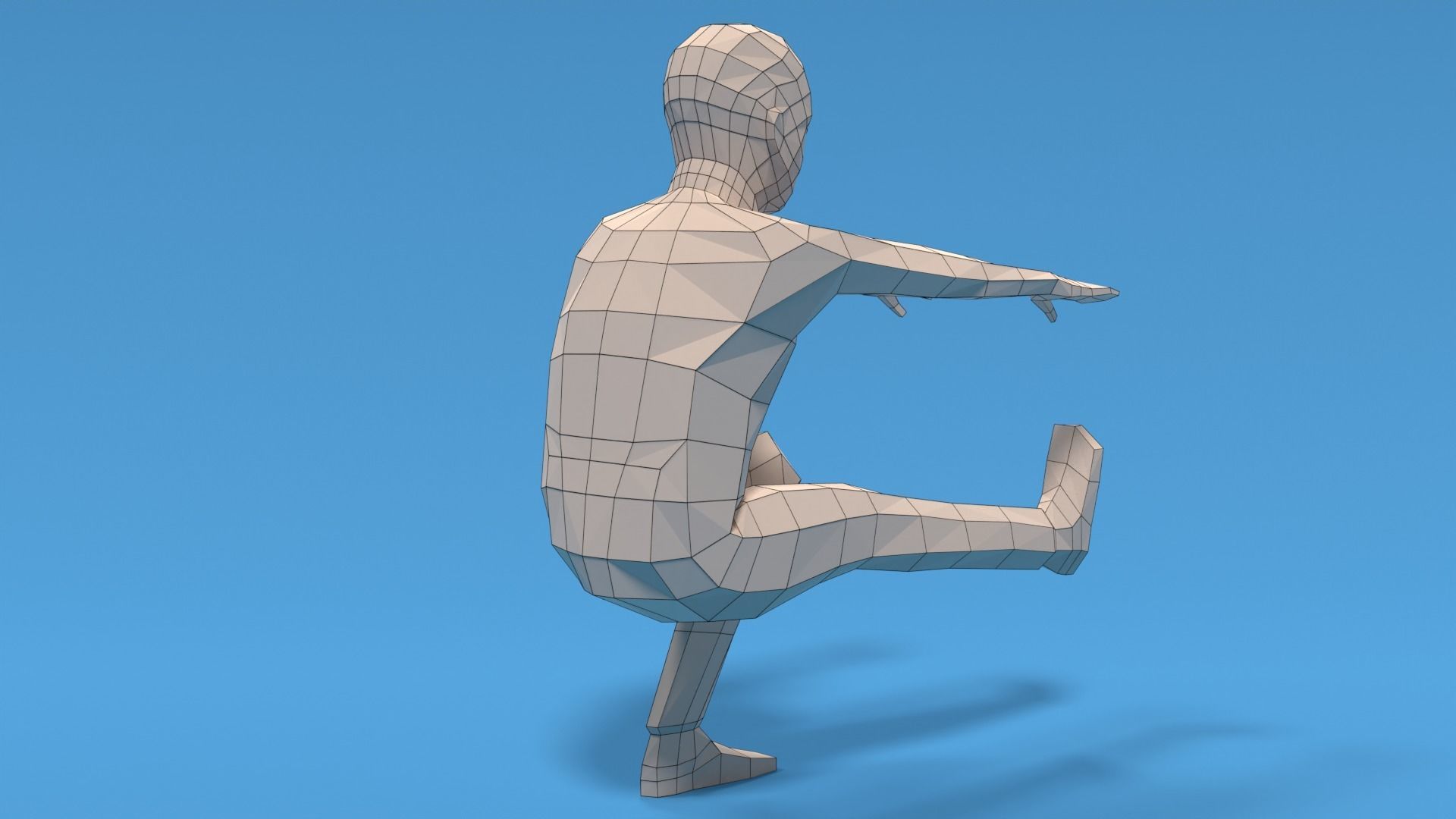 Low Poly Kid Pistol Squat Low-poly 3D model_13
