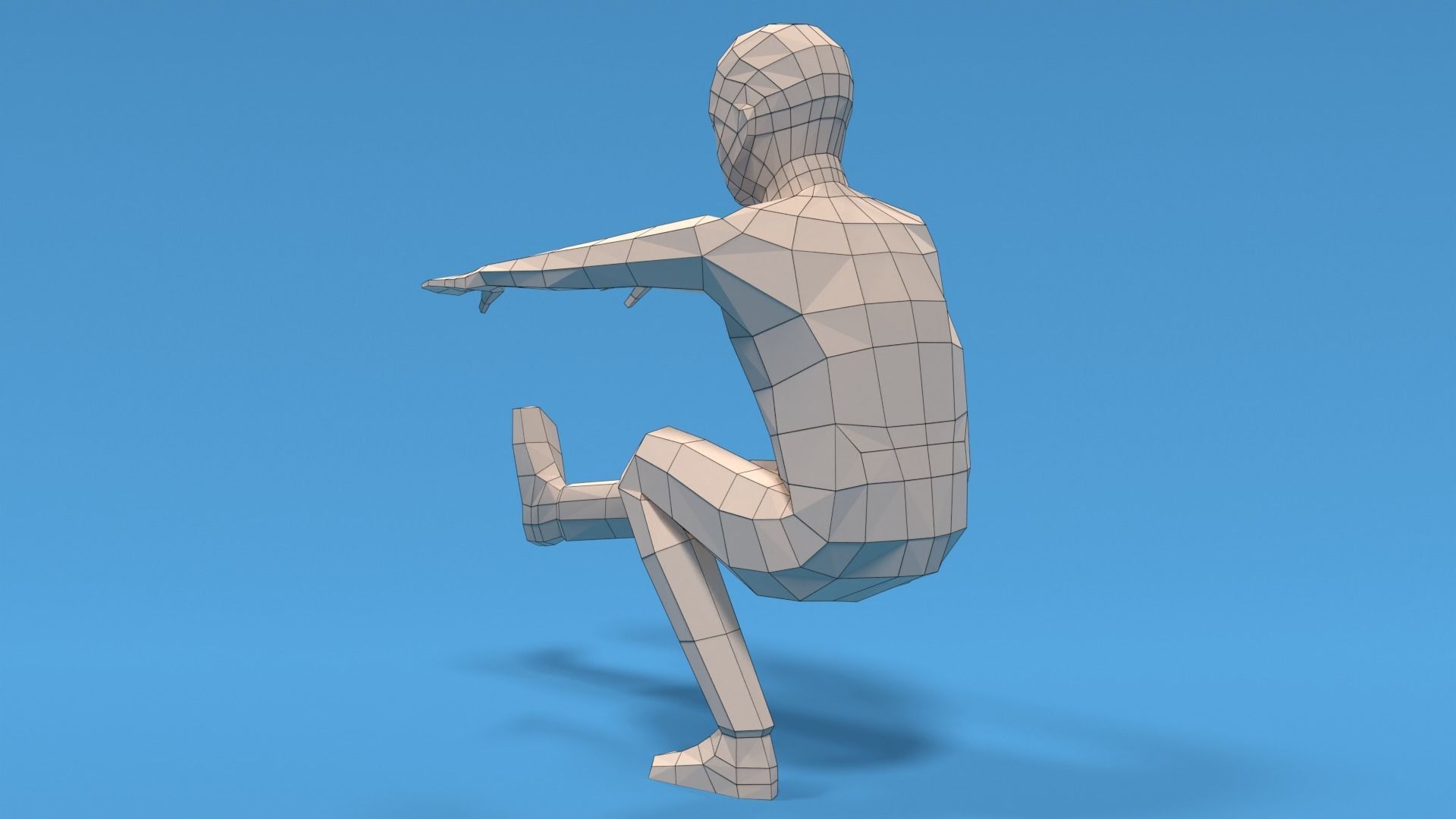 Low Poly Kid Pistol Squat Low-poly 3D model_11