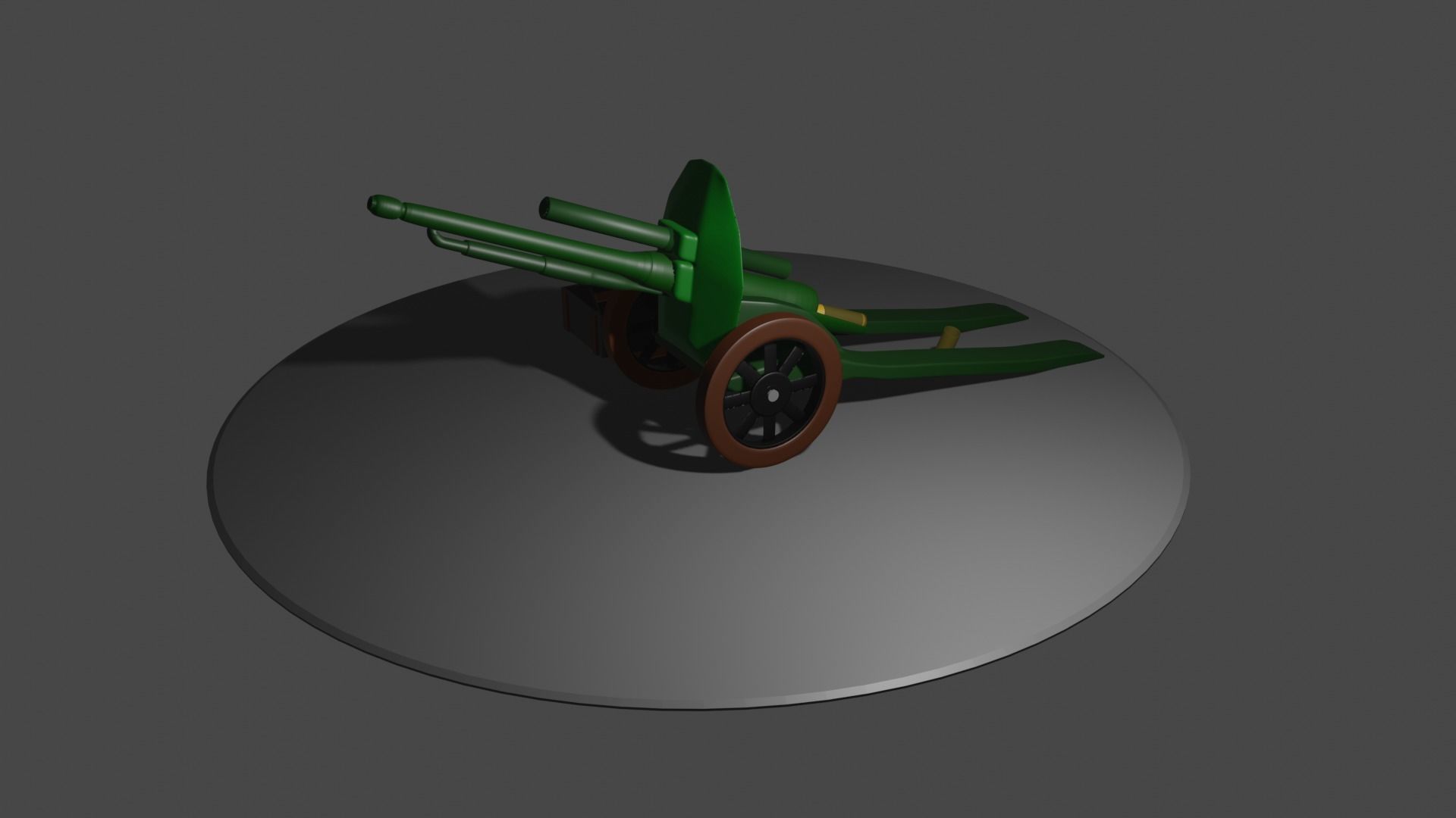 Howitzer cannon on table 3D model_2