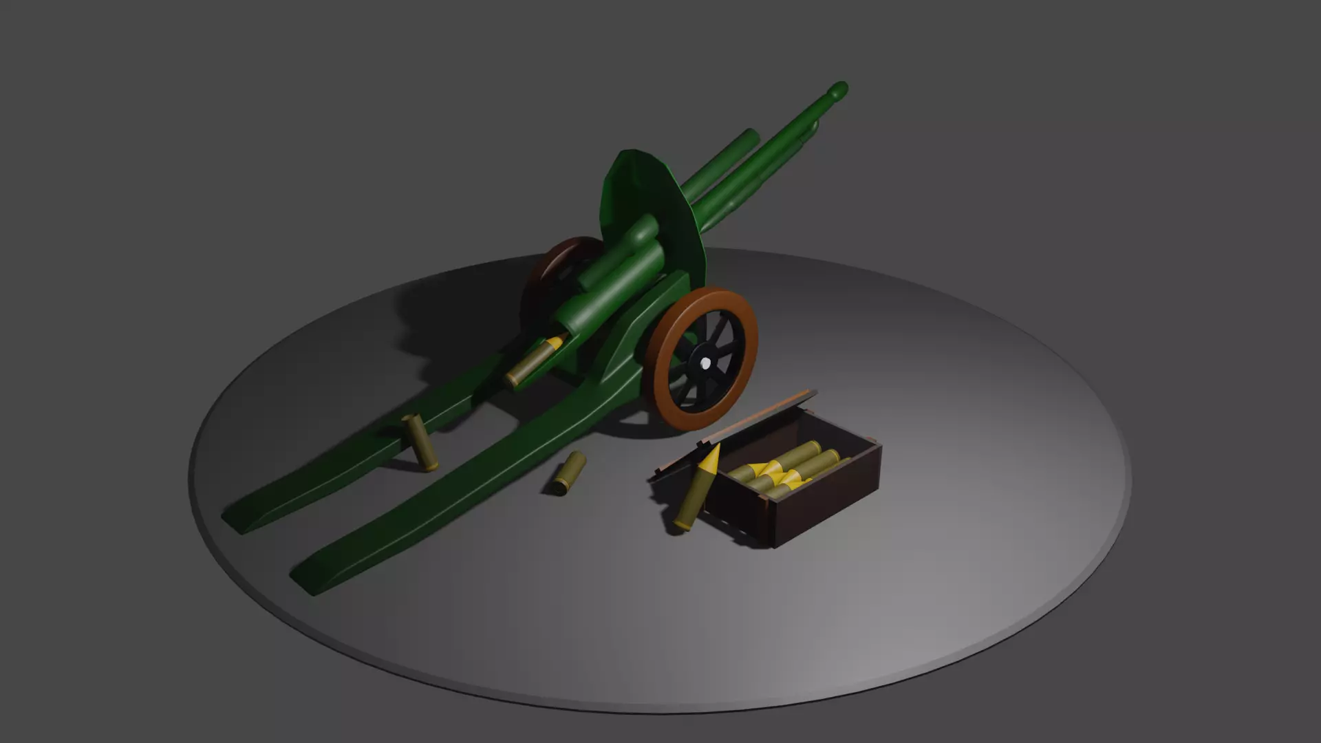 Howitzer cannon on table 3D model_0