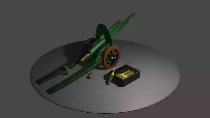 Howitzer cannon on table