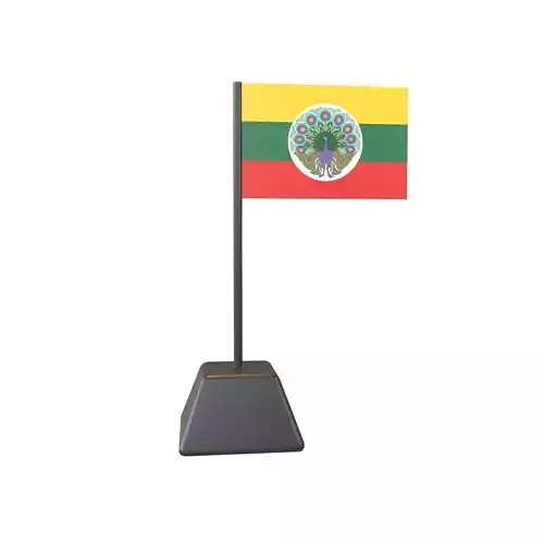 Flag of Burma 1943 v1 001 Low-poly 3D model
