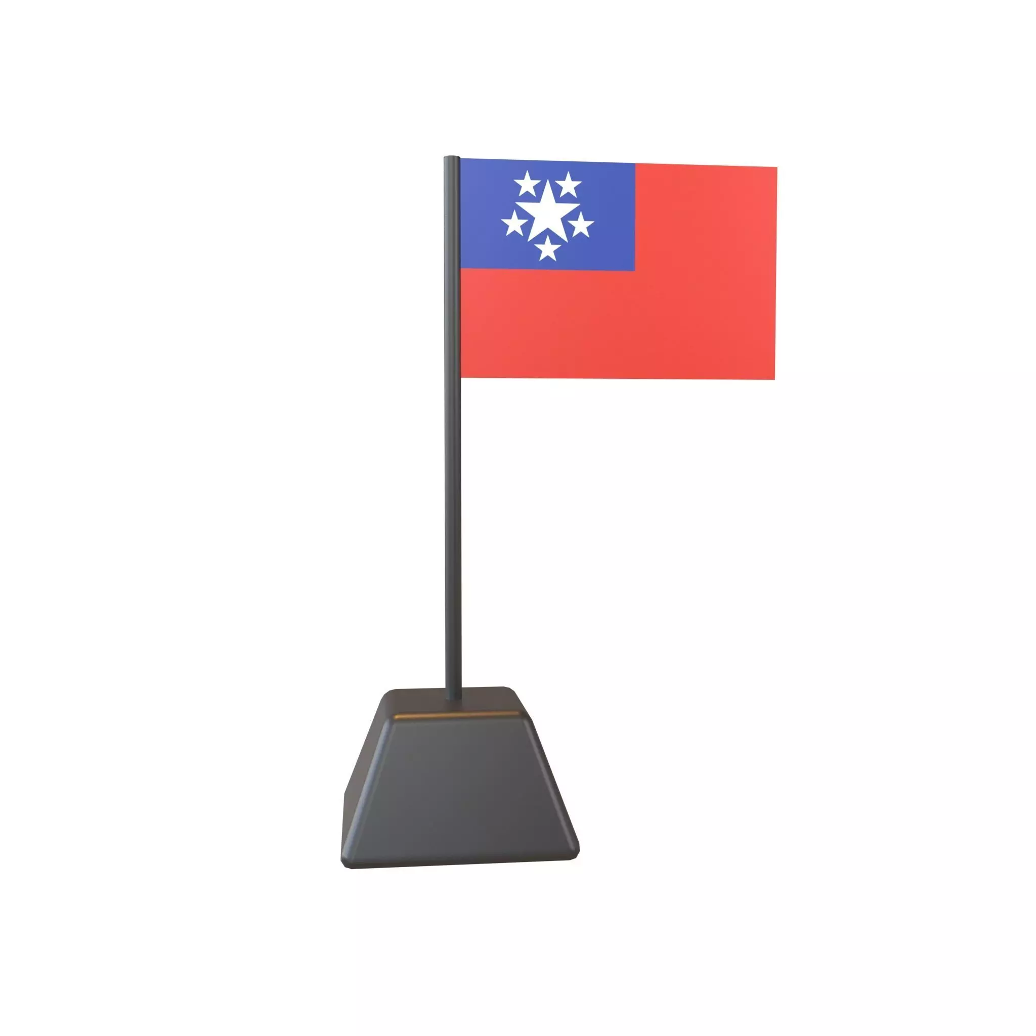 Flag of Burma 1948 v1 001 Low-poly 3D model_0