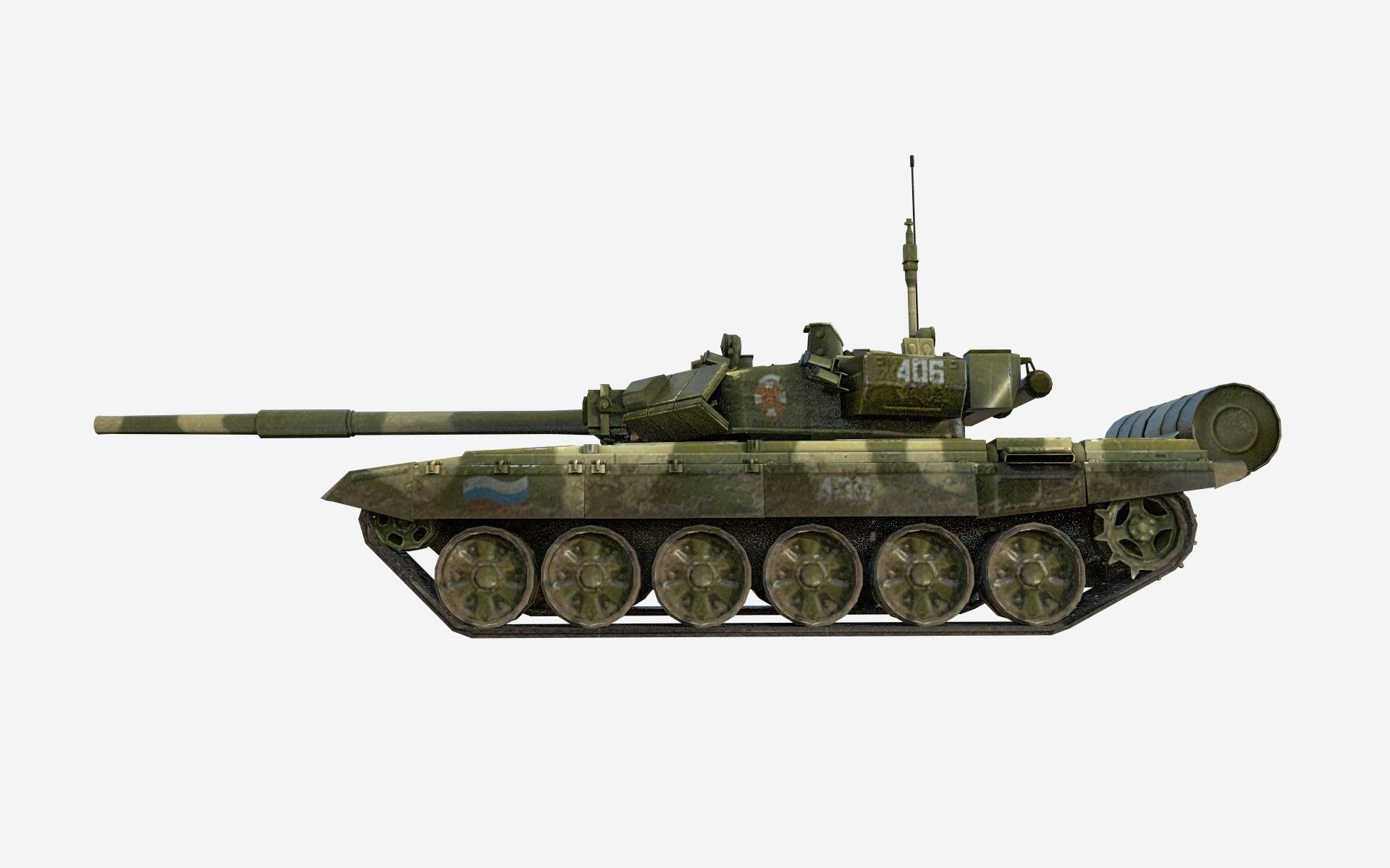 T90A Tank  Free low-poly 3D model_2