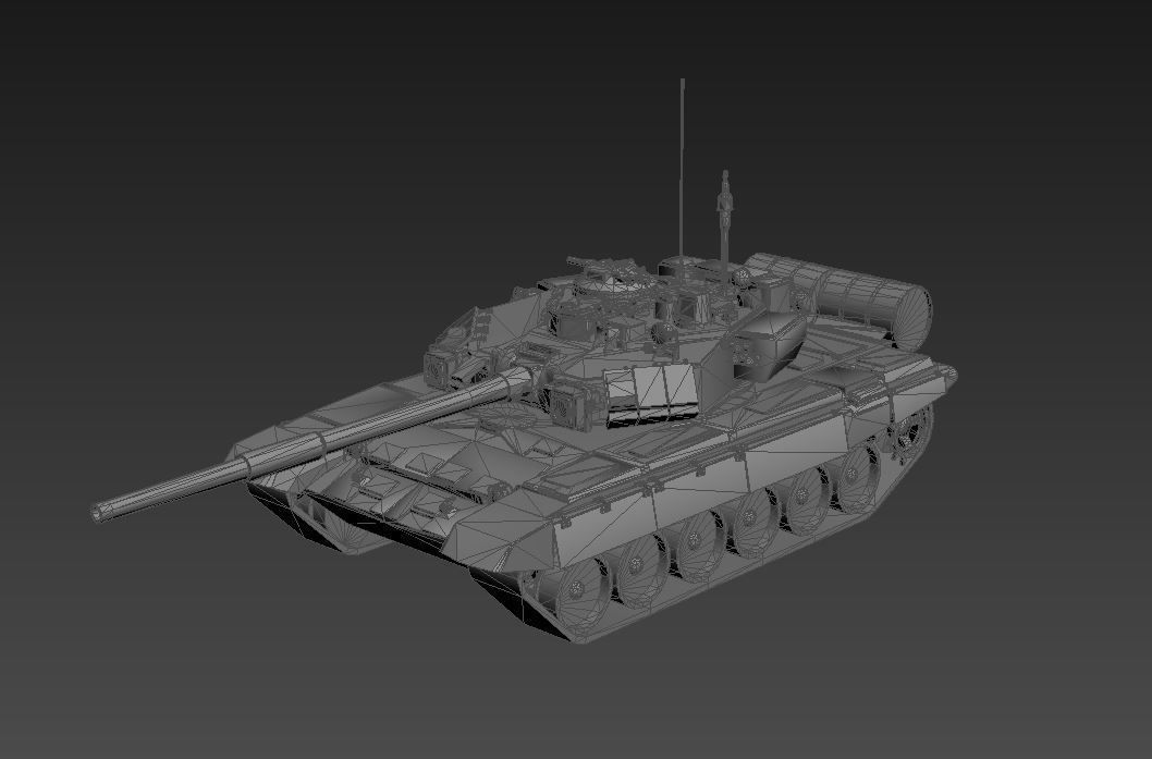 T90A Tank  Free low-poly 3D model_4