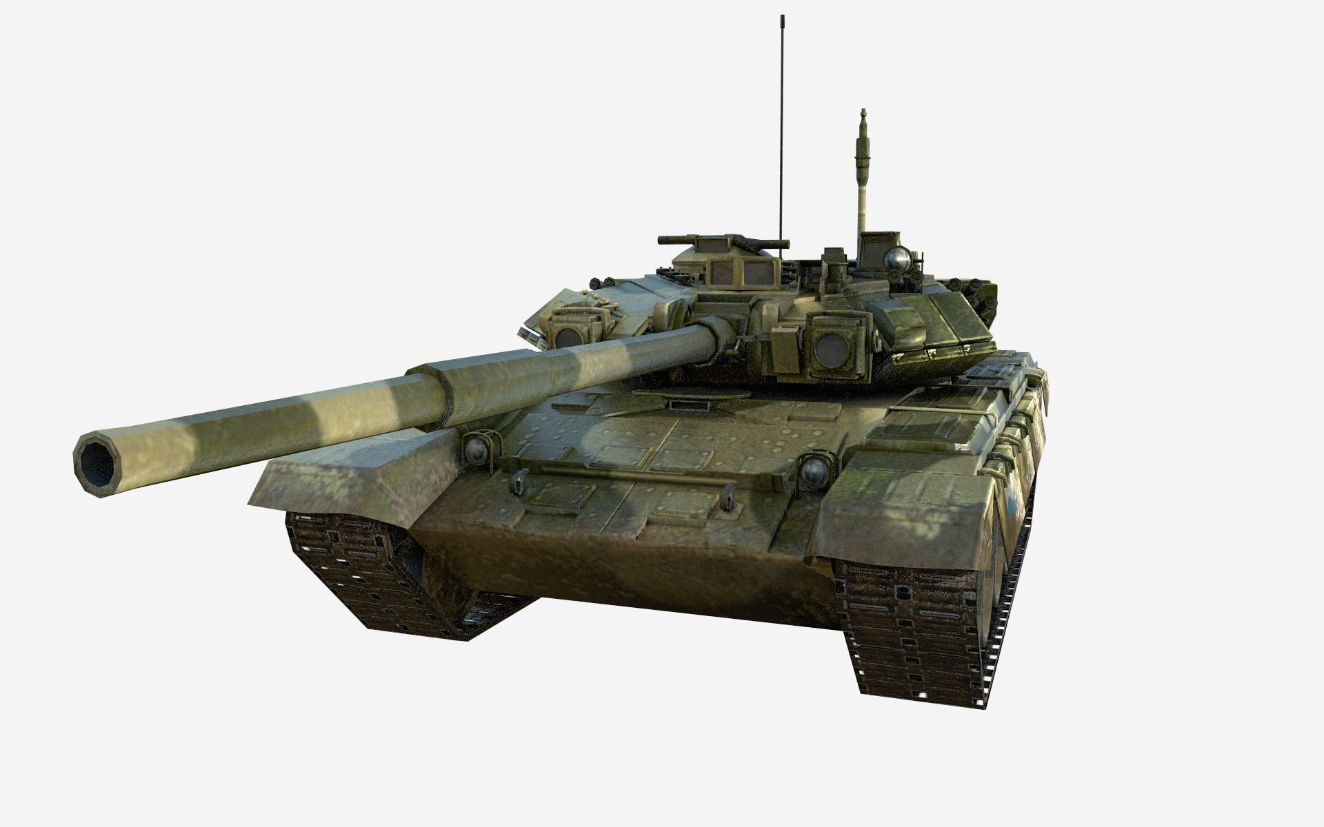 T90A Tank  Free low-poly 3D model_3