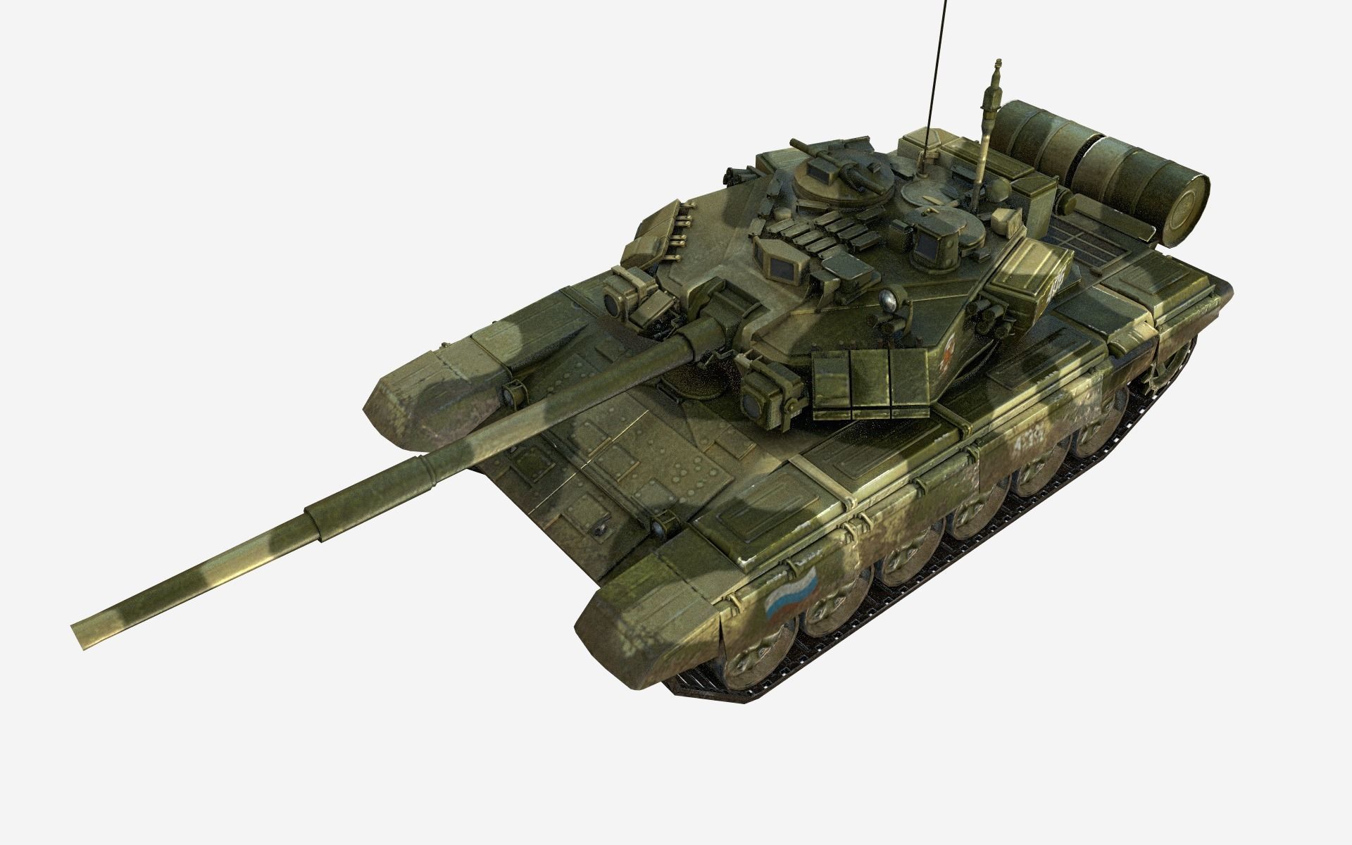 T90A Tank  Free low-poly 3D model_6