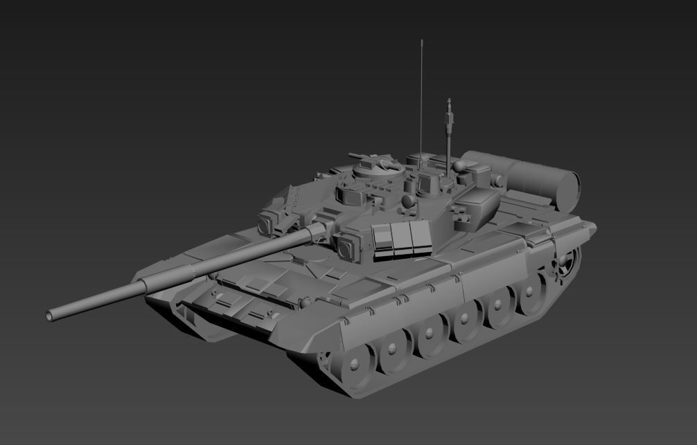 T90A Tank  Free low-poly 3D model_5