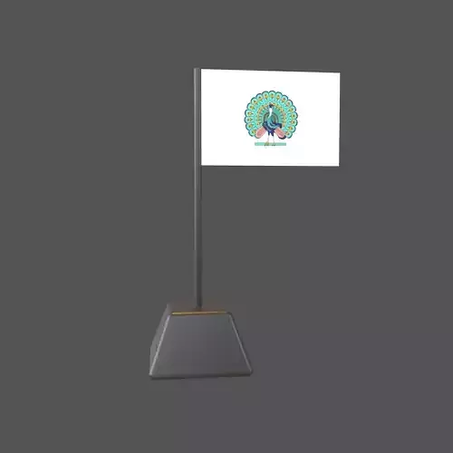 Flag of the Alaungpaya Dynasty of Myanmar v1 001 Low-poly 3D model